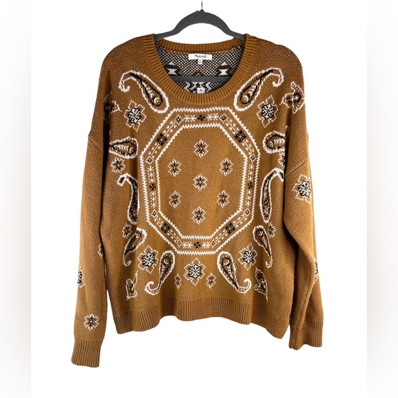 Madewell Sweaters - NWT Madewell Bandana Pullover Sweater in English Moss Size XL